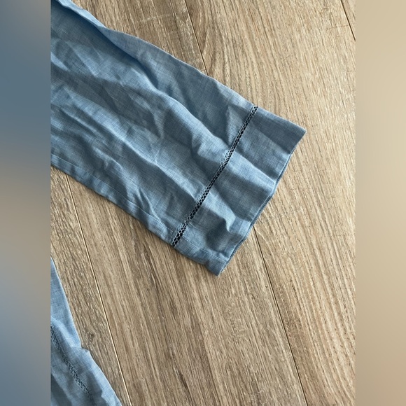 Trina Turk Women’s Capriani Top in Sky Blue Cotton/Silk Blend - Size XS (P) - Picture 3 of 8